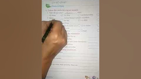 Class 1st | Moral Science | Lesson 2 Being Clean and Tidy | Book Exercise