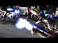 Motorbikes TAKE OVER Sloane Street! - Burnouts, flames, stunts, POLICE!