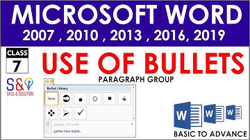 How To Use Bullets In Word 2016 | Ms Word 2016 | (Skill & Solution)