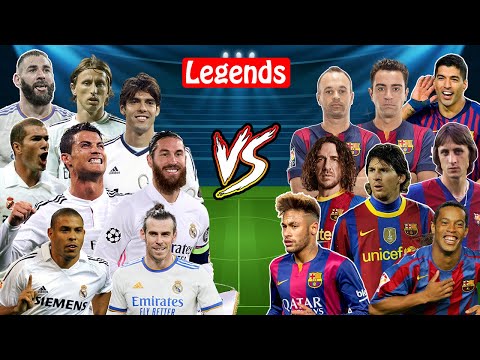 Barcelona Legends 🆚 Real Madrid Legends (Messi,Ronaldo,Maradona,Zidane,Ronaldinho,Kaka,Nazario,Bale)