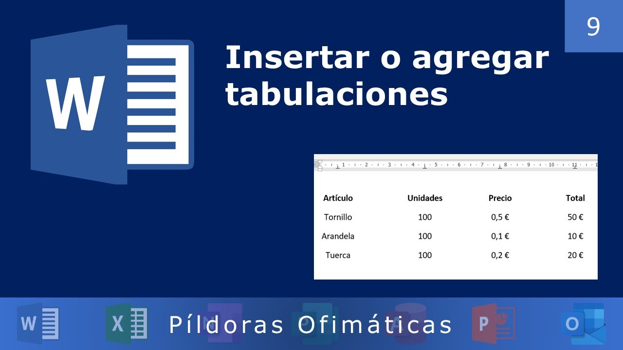 Insertar o agregar TABULACIONES en Word - YouTube