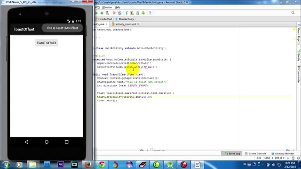 Android Studio | customize toast message in screen - YouTube
