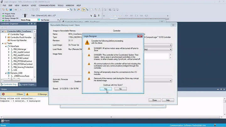 Backing Up a Logix Controller with the SD Card