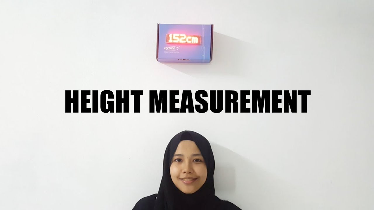 Height Measurement Using Ultrasonic Sensor And Dot Matrix MAX7219 on Maker UNO