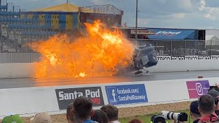 Kevin Chapman  Huge Funny Car Crash (Santa Pod, Main Event 2022)