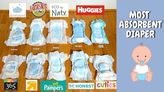 Ultimate Diapers Absorbency Test of Top 10 Brands including Pampers, & Huggies