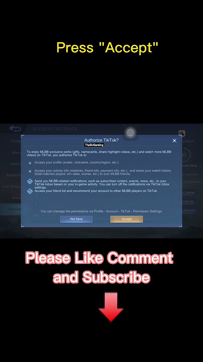 How to Connect Tiktok to Your ML Account. Menghubungkan Tiktok. #mlbb #tiktok #howto #shorts