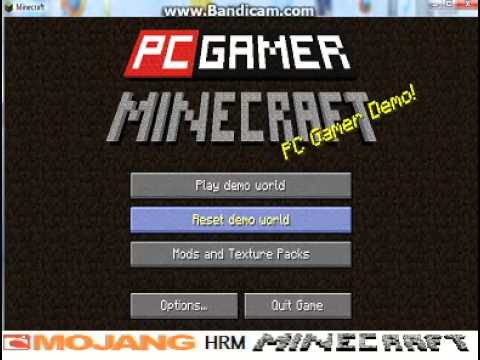 Minecraft PC Gamer demo Update. mojang. - YouTube