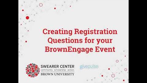 How to Create Registration Questions for Events on BrownEngage