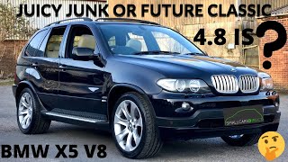 Used 2005 BMW X5 4.8i V8 iS E53 4x4 Exclusive Walkaround Review For Sale via Small Cars Direct, UK