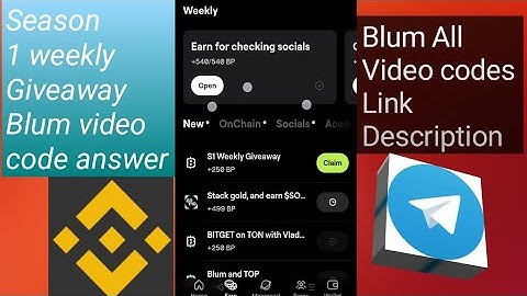 Season 1 Weekly Giveaway Blum video code ||  Today Blum video code || Blum All Video codes