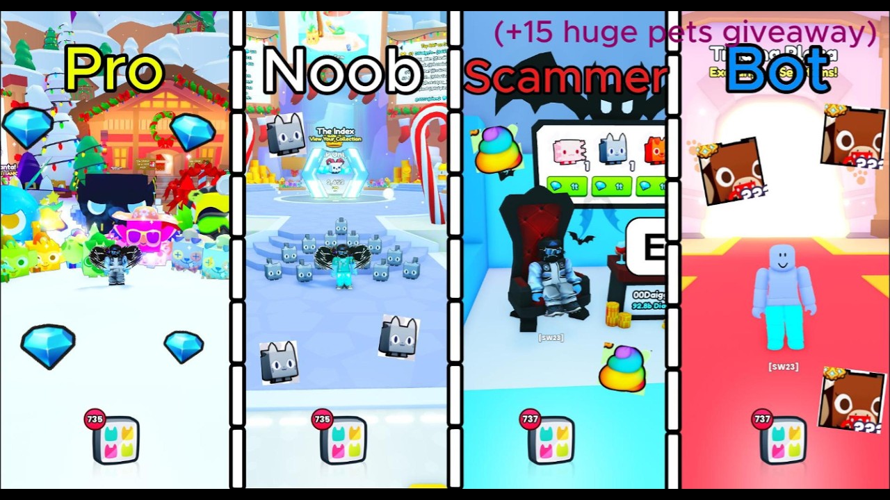 20 Types of Players in Pet Simulator 99 | 15 Huge Pets Giveaway