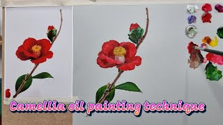 [야외로Art] 동백꽃 유화 표현방법 Camellia oil painting technique