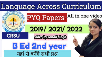 language across curriculum previous year question paper|crsu b.ed 2nd year imp.ques #crsu #mdu #bed