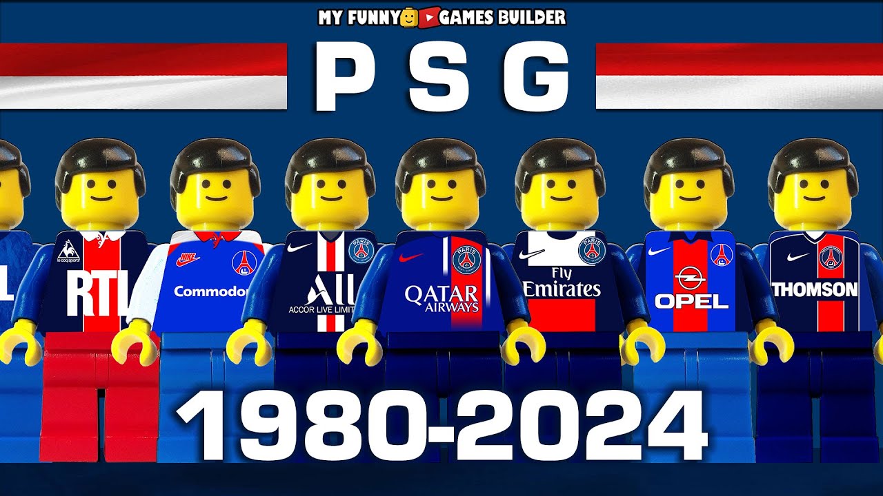 PSG - The history of Paris Saint-Germain jerseys 1980-2024 in Lego Football  