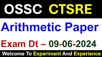 OSSC CTSRE Exam Analysis | OSSC CTSRE ARITHMETIC | #ossc #osscctsre #osscexam #ossccgl