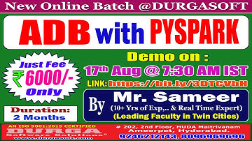 ADB with PYSPARK Online Training @ DURGASOFT