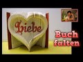 Motiv 44 Buch falten, book folding, einfache Faltung mit 180° nach Innen und fauler Faltung