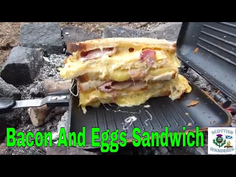 Bushcraft Breakfast In The Woods | Campfire Cooking | Bushcraft Shelter | Bacon And Egg Sandwich