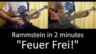 9) Rammstein - Feuer Frei! (guitar & bass lesson + tab | cover HD) [IN 2 MINUTES]