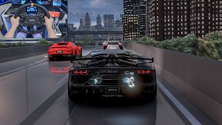 Lambo Aventador SVJ Gintani & Lexus LFA & Ferrari 812 Street Racing - Assetto Corsa | Moza R9 + VR