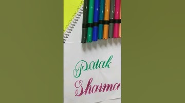 "Palak Sharma" Name brush pen Handwriting|| #shorts #youtubeshorts #ytshorts #viralvideo #brushpen