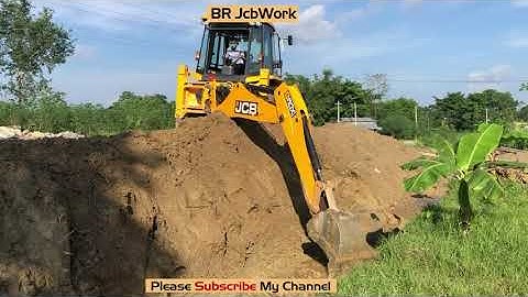 JCB Backhoe Loader Making Drain and Loading Soil in Tractor - JCB Working For Road Construction2