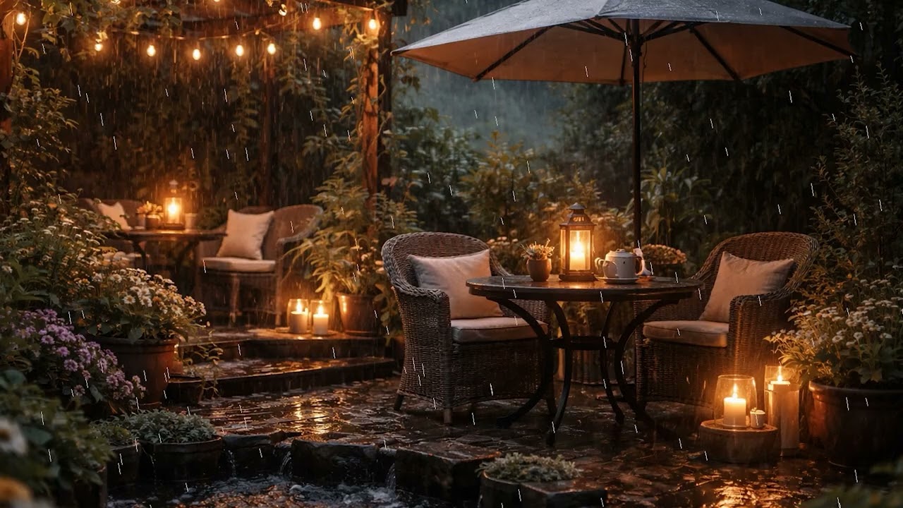 Relax to 10 hours real recorded rain sounds from a garden