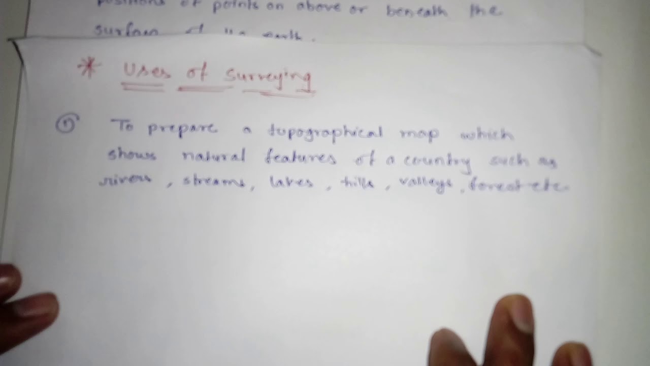 Lec02/Surveying introduction, purposes and uses of survey in hindi