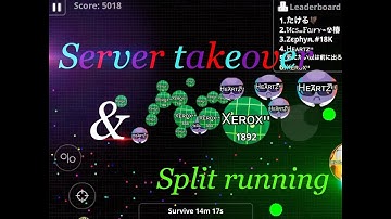 【Agar.io mobile】 server takeover & Split running with Heartz