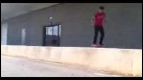 Kick flip off loading dock [almost]