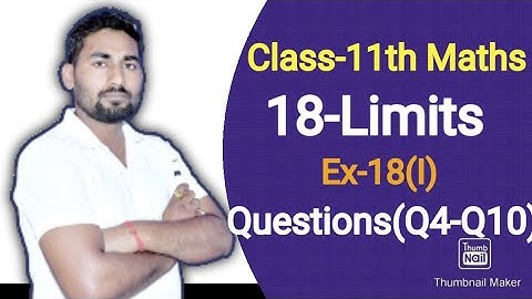 Limits Class 11 Maths | Calculus | Chapter 18 | Ex-18(i) Q4 to Q10