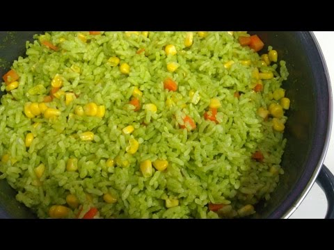 Receta de ARROZ VERDE, Receta # 109, como hacer arroz verde