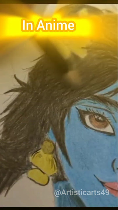 Drawing Radhakrishna in Anime style❤️ #shorts #radhakrishna