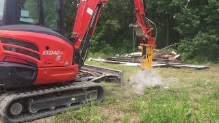 Hydraulic breaker hammer AB-60S with Kubota KX-040