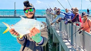 CRAZY Pier Fishing For Florida's BEST Tasting Fish (Fort De Soto Pompano)