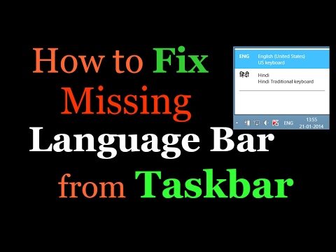 How to fix Missing Language Bar from taskbar