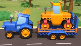 Cтроительные машинки 🚧 Каток, Самосвал, Асфальтоукладчик 🚜 Машинки для детей — Паровозик Олли