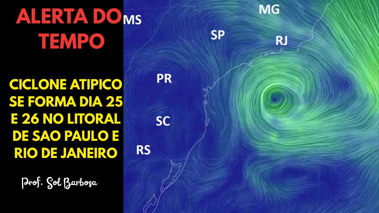 CICLONE ATÍPICO VAI SE FORMAR NO LITORAL DE SÃO PAULO E RIO DE JANEIRO