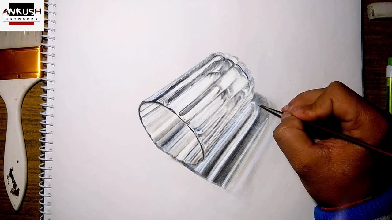 How to Draw | Glass 🥛 | 3D Art | Time Lapse - YouTube