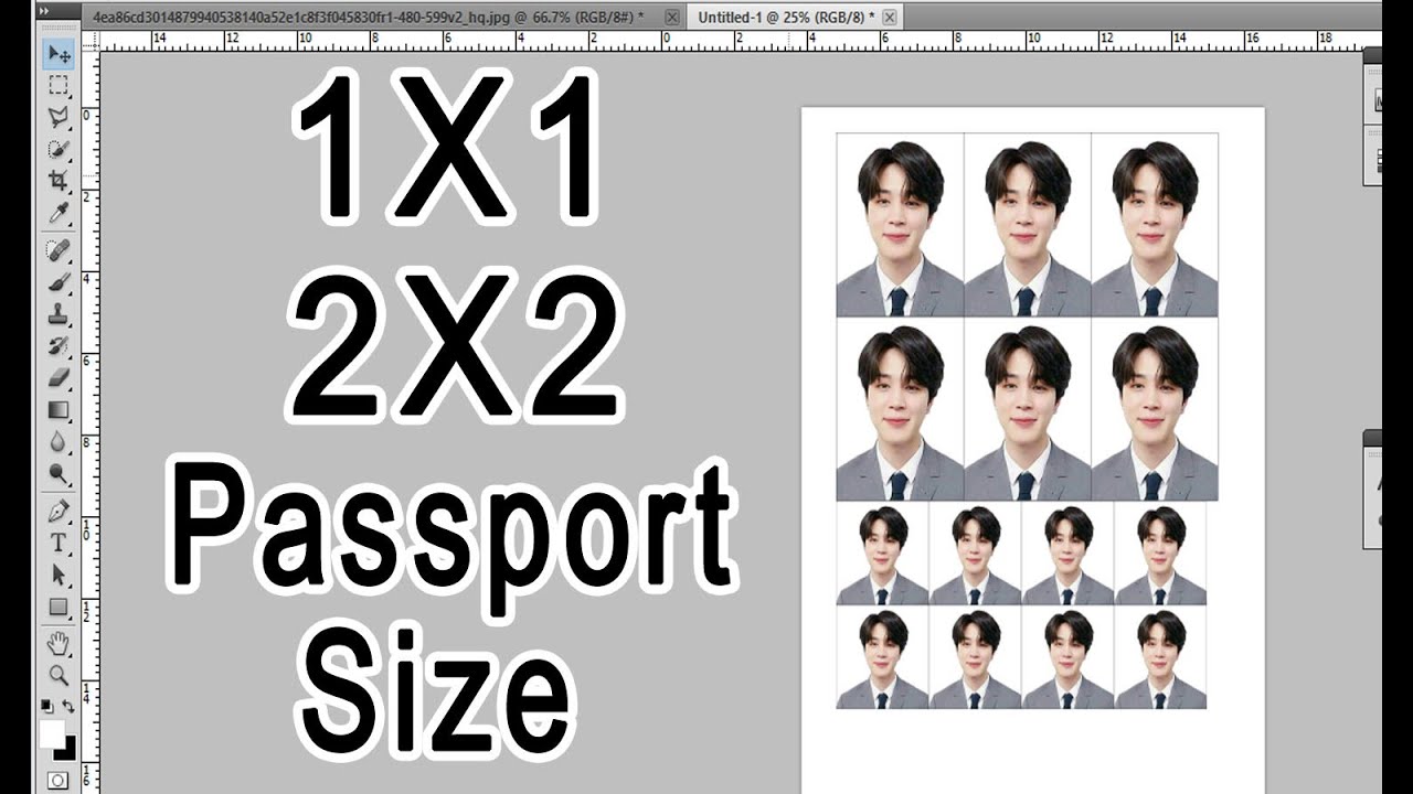 How To Make 1x1 2x2 And Passport Size Id Picture Adobe Photoshop