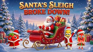 Santa's Sleigh Broke Down! 🎅🛠️ Fix The Sleigh Christmas Action Song | Fruit Pop Kids Music