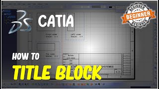 Catia How To Add Title Block