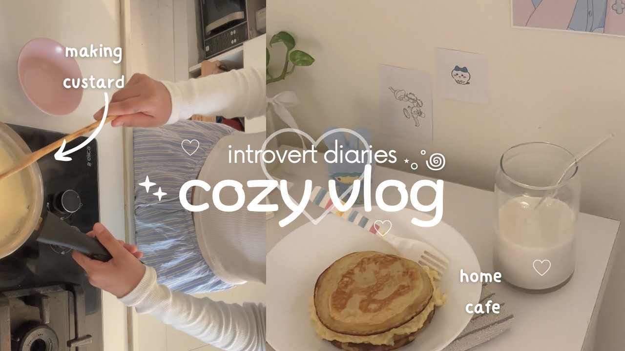 cozy vlog🥞🧸introvert diaries,a weekend in my life,making custard pancake,home cafe
