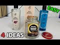 SUPER PROJECTS WITH GLASS BOTTLE AND JAR | 4 EASY DECORATION IDEAS |#handmade #diy #homedecor #ideas