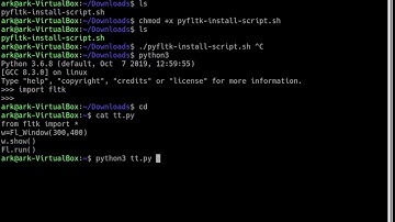 How to install pyFLTK GUI library into an Ubuntu 18.04 virtual machine.