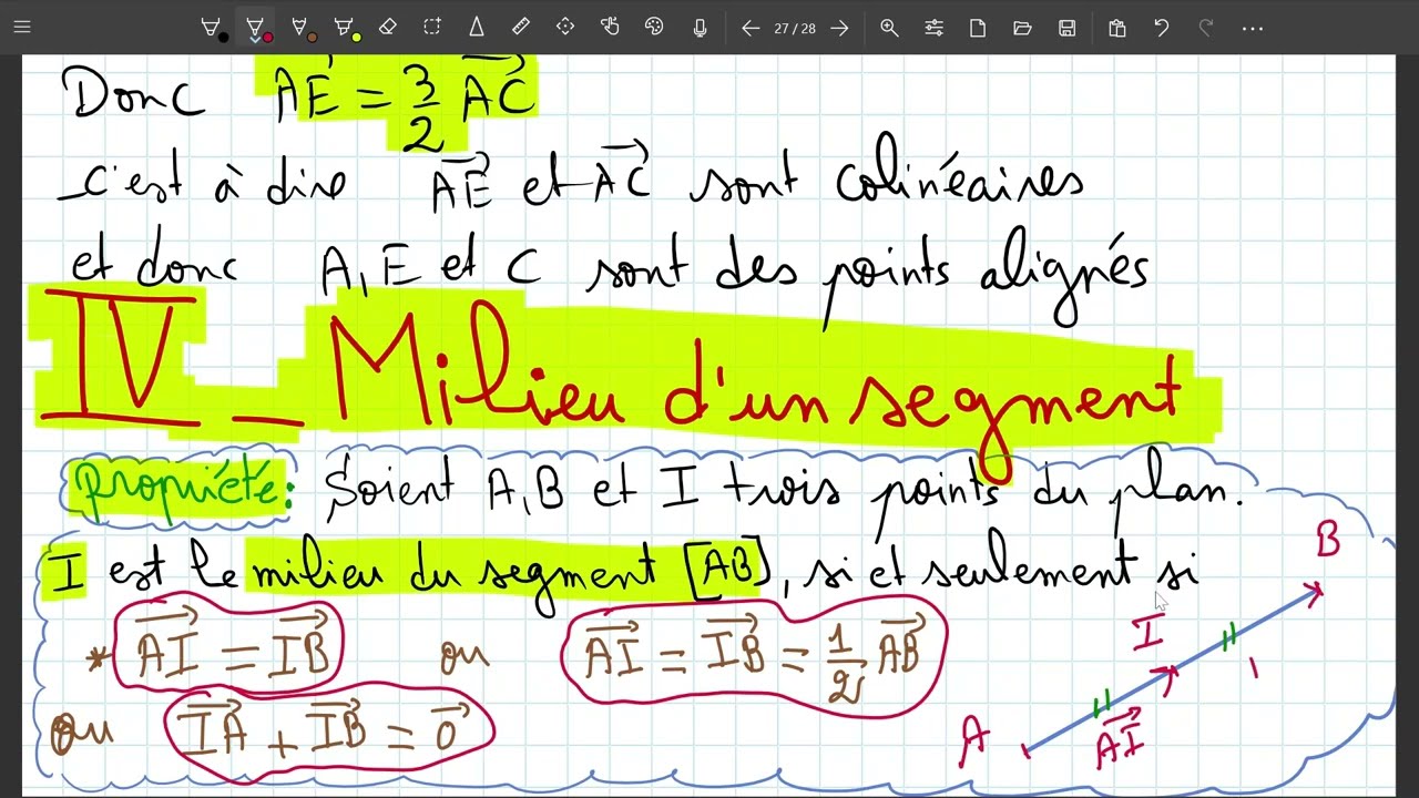 Milieu d'un segment (Calcul vectoriel - Partie IV) #tcs #جذع_مشترك