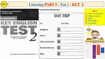 KET 2 Listening Part 5 Test 1 (Transcript + Key)