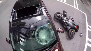 Car Causes Collision for Motorcyclist || ViralHog