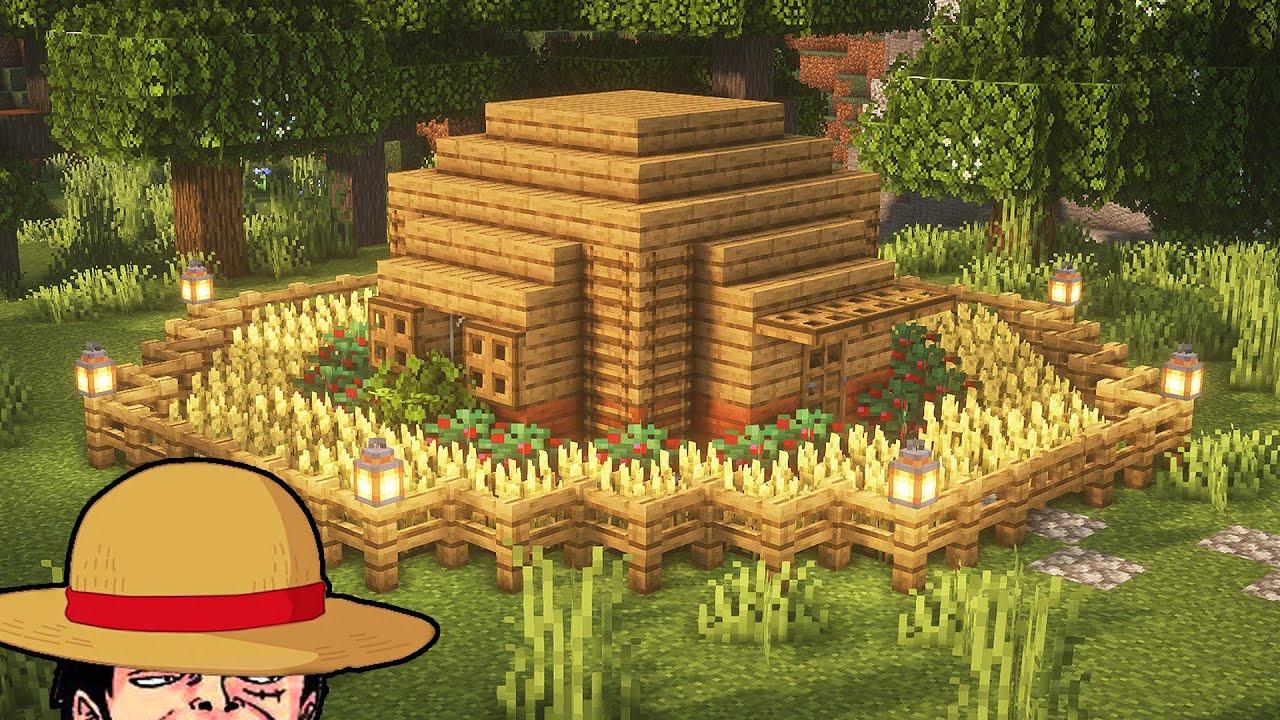 Minecraft How to Build a Simple Survival House Luffy Straw Hat